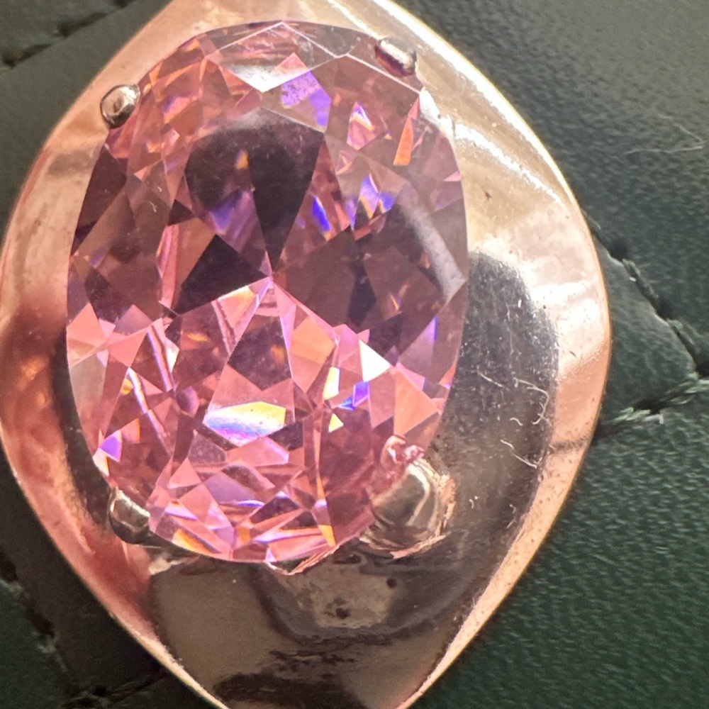 Large Pink Gemstone Pendant - Picture 9 of 14